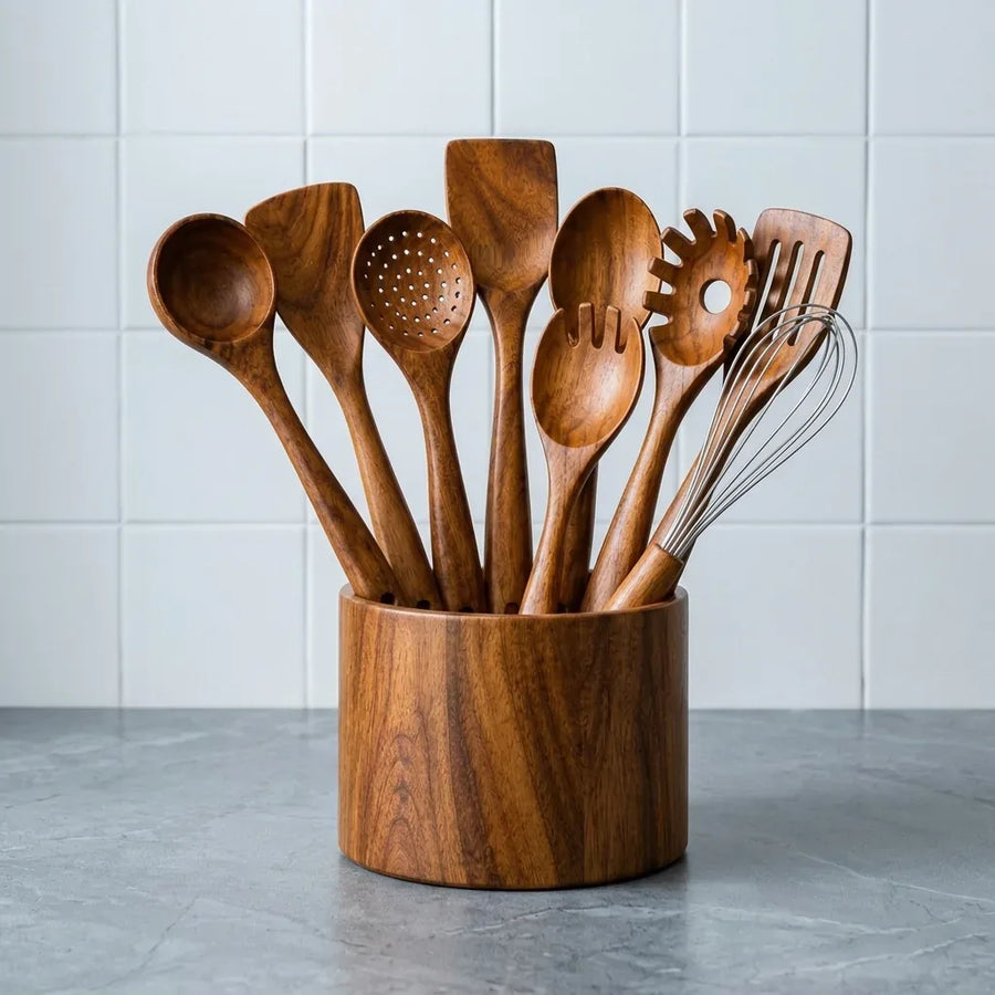 Set d’ustensiles en acacia
